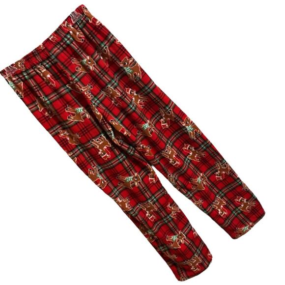 North Pole Plaid Pajama Pants Men's Size M Christmas Reindeer Buffalo Check - Picture 1 of 3